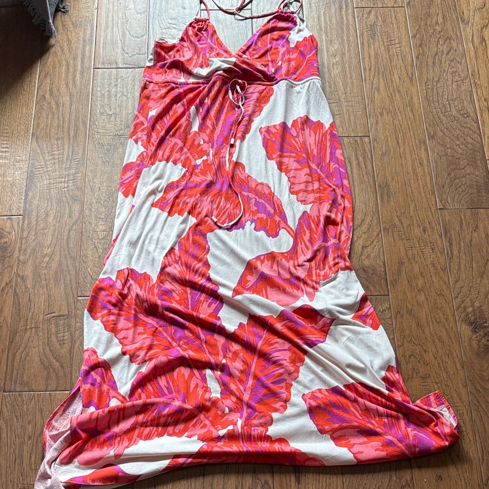 Banana Republic 70% Silk Vibrant Floral Maxi Dress